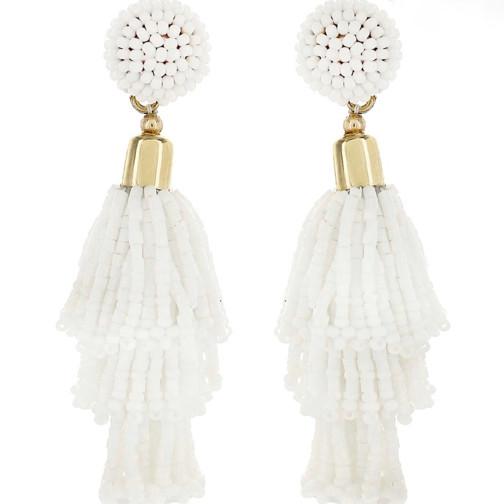 Panacea White Beaded Earrings